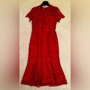 Beautiful red lace Shoshanna dress, Size 2
